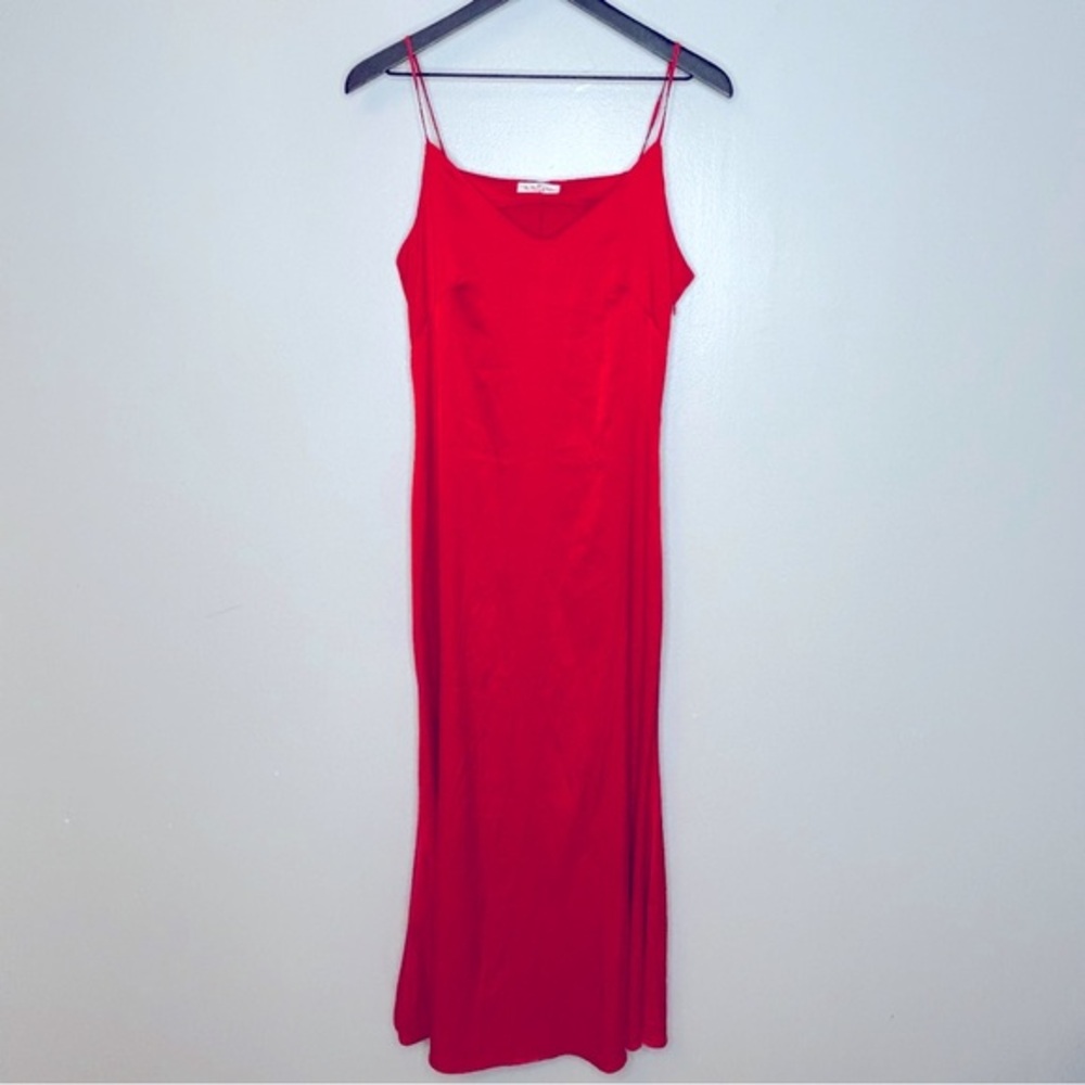 The House of Retro London Red Satin Slip Dress‎
